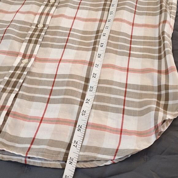 Lauren Ralph Lauren Shirt Women Medium Lightweight Cotton Plaid Classic Preppy - Picture 7 of 9